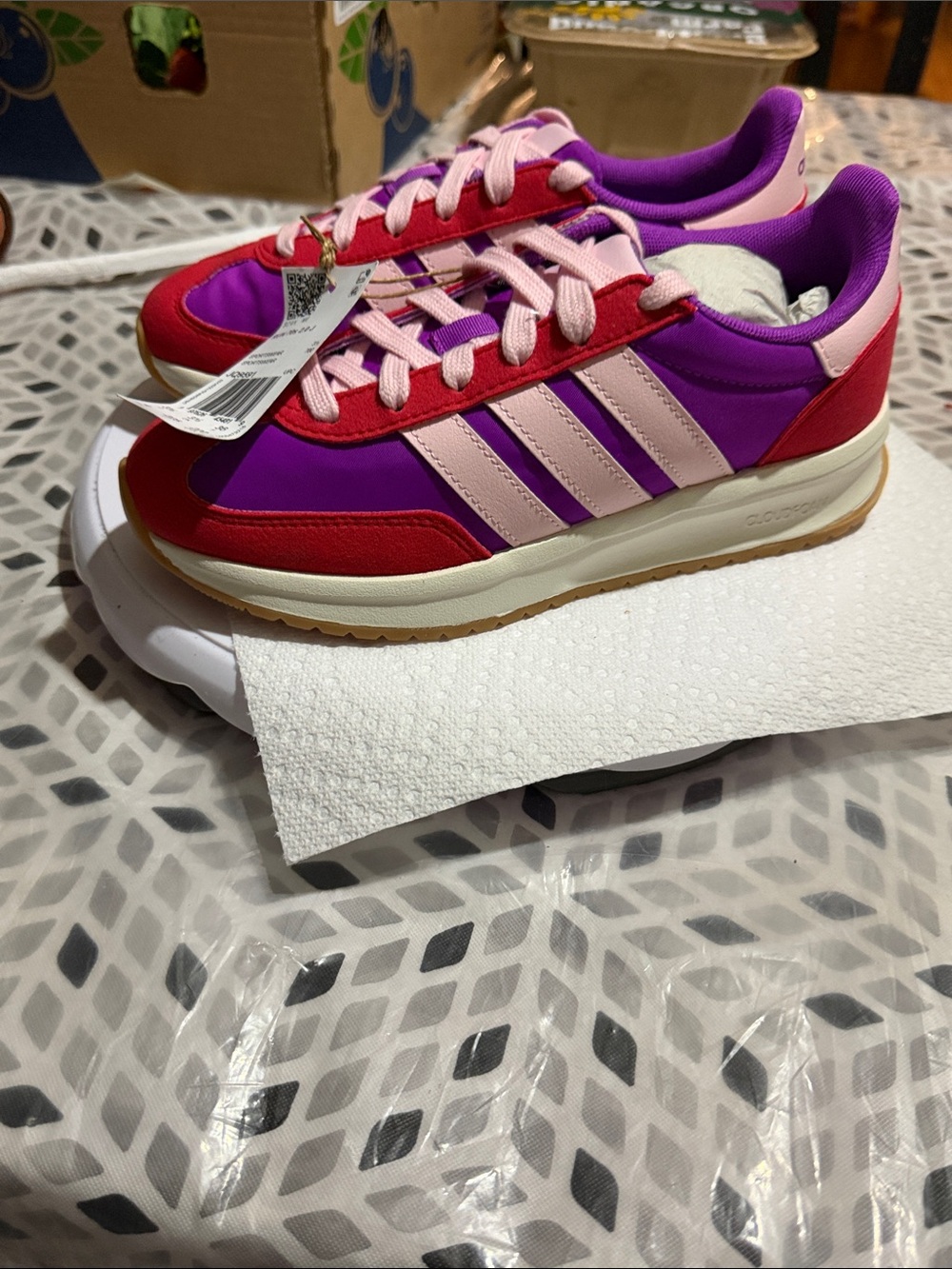 adidas Women's Purple, Pink & Red Retro Runner Sneakers